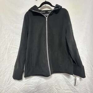 Calvin Klein Performance Women's Black Fleece Full-Zip Hoodie Size XL